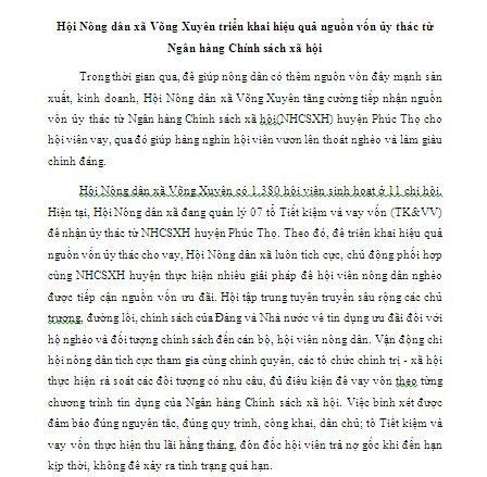 Hội Nông dân xã Võng Xuyên triển khai hiệu quả nguồn vốn ủy thác từ Ngân hàng Chính sách xã hội